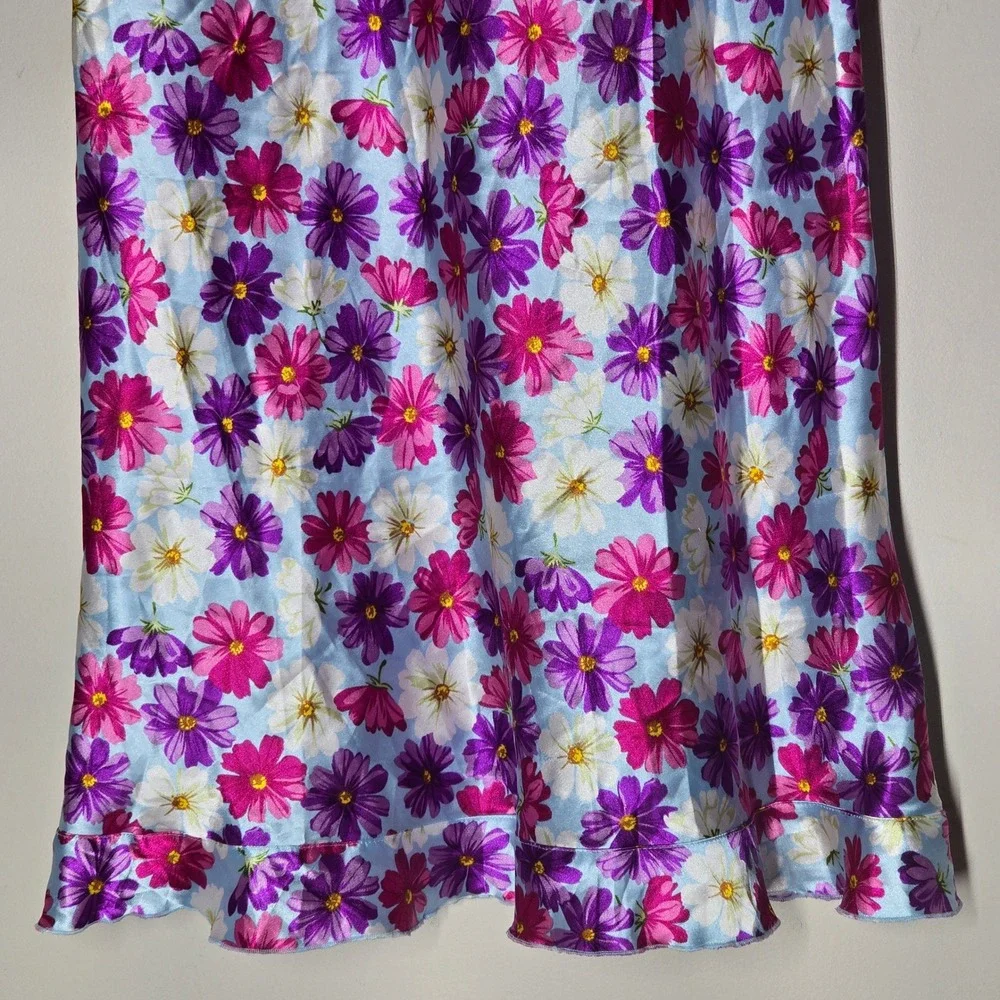 Fairy Coquette Satin Floral Babydoll Camisole‎ Slip Dress Secret Treasures Sz L